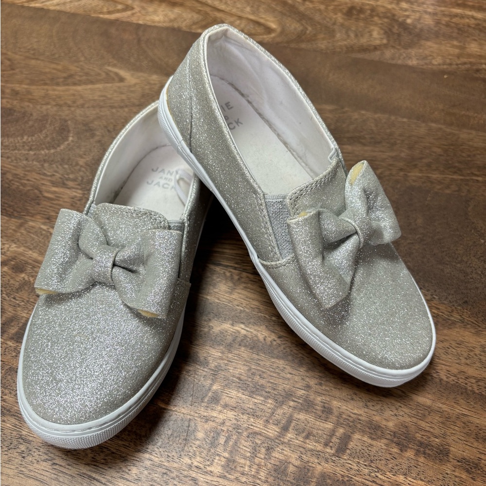 Janie and Jack silver sparkle sneakers
